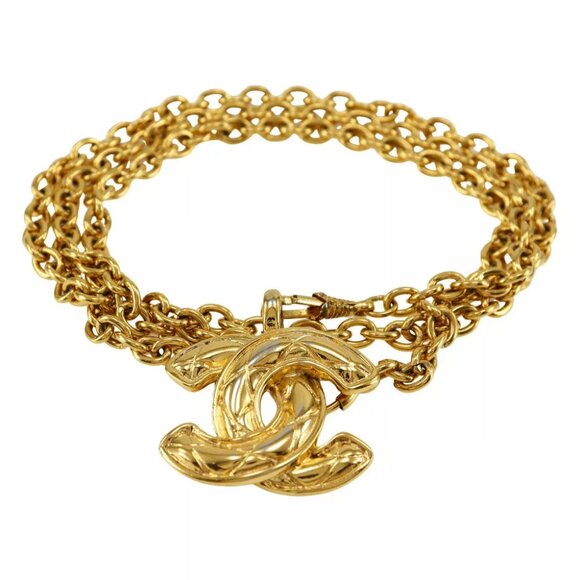 CHANEL Chain belt belt COCO Mark vintage Plated Gold Women - Picture 1 of 9